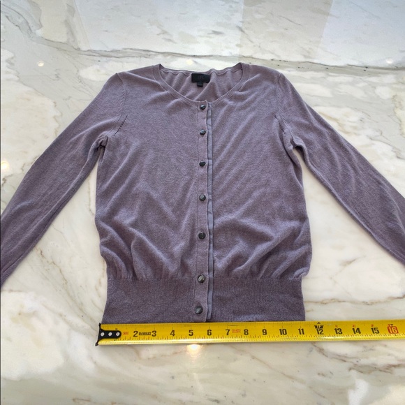 BANANA REPUBLIC MONOGRAM PURPLE SILK CASHMERE CARDIGAN SIZE S NWOTS! - Picture 9 of 14